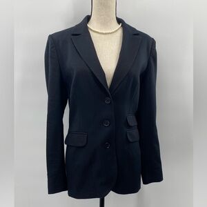 Boden Black Floral Lined Double pocket Blazer size 10